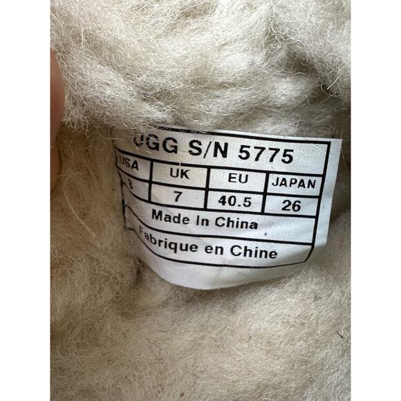 Ugg black slippers ASCOT suede leather sz 8 us men shoes moccasins shearling fur - Picture 7 of 13